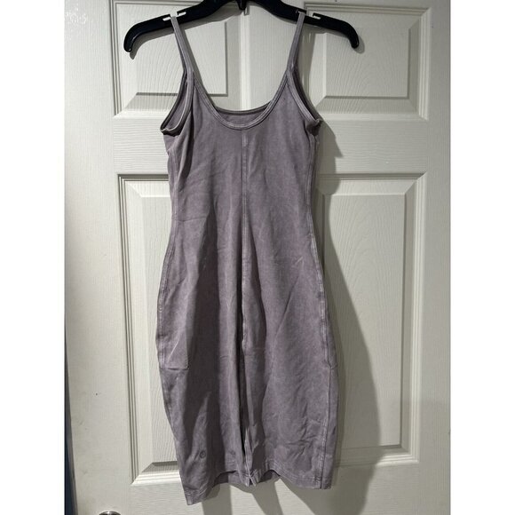 Lululemon Inner Glow Dress Lavender Practice Cotton Bodycon Size 2 - Picture 3 of 8